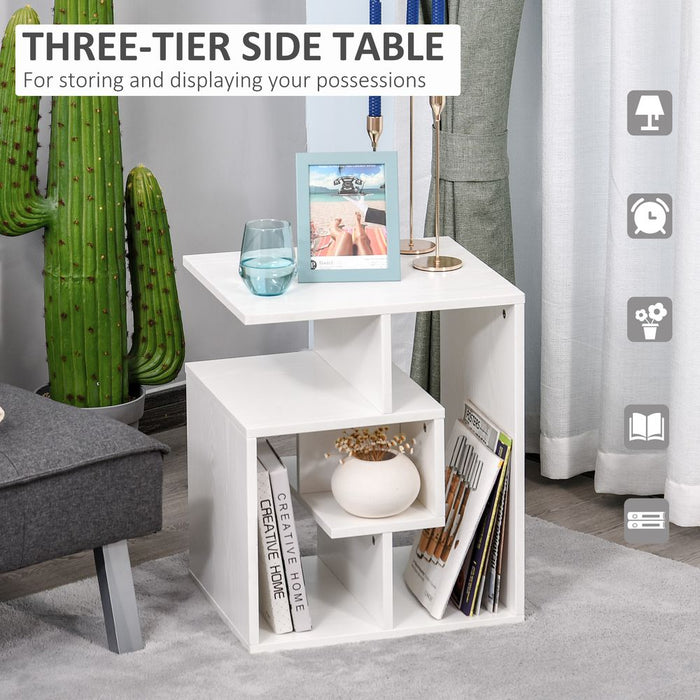 3-Tier Side End Table Open Shelves Storage Coffee Book Magazine Desk