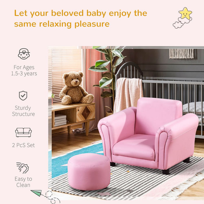 Premium Pink Kids Sofa Chair Set | Comfortable & Durable | Playroom & Bedroom Furniture