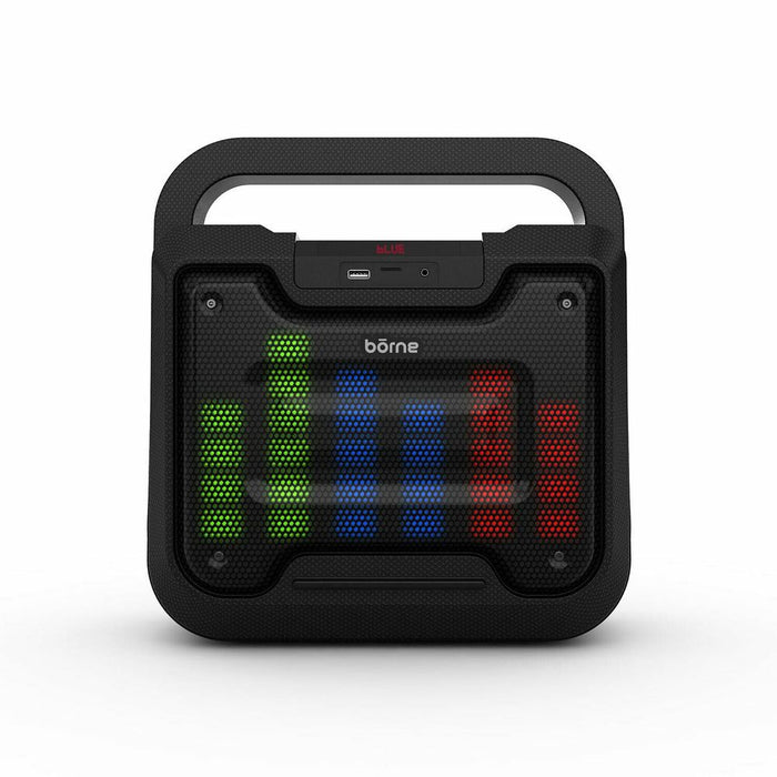 BORNE BTSPK48 Bluetooth Speaker - Wireless & Durable with LED Lights, USB, MicroSD Inputs - High-Quality Sound