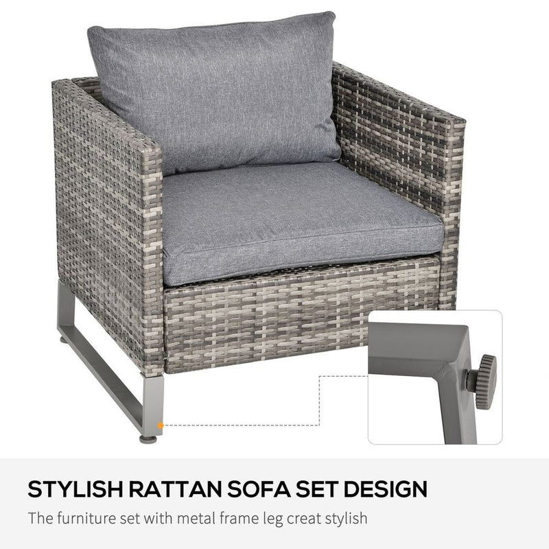 Premium 4-Piece Outdoor Dining Set: PE Rattan Wicker Sofa Chairs +Table, Cushions