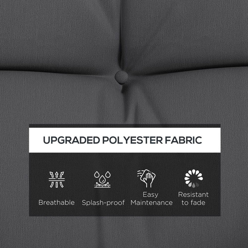 Premium Outdoor Cushion Set - 4 Pieces - Charcoal Grey - High Quality - Water Resistant - Easy to Clean