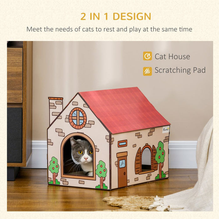 Premium Cardboard Cat House: Eco-friendly, Durable, & Fun for Indoor Cats