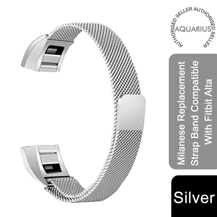 Aquarius Milanese Fitbit Alta Replacement Strap - Silver