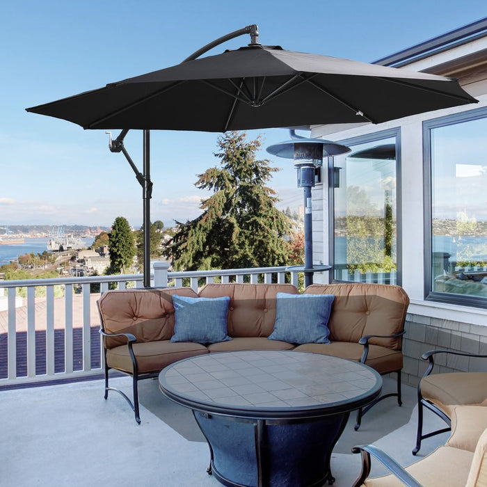 Outsunny 3m Cantilever Garden Parasol with Crank & Base - Extend Patio Time with Style