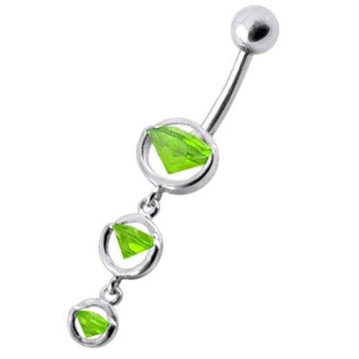 Fancy  Studded Dangling Navel Belly Ring