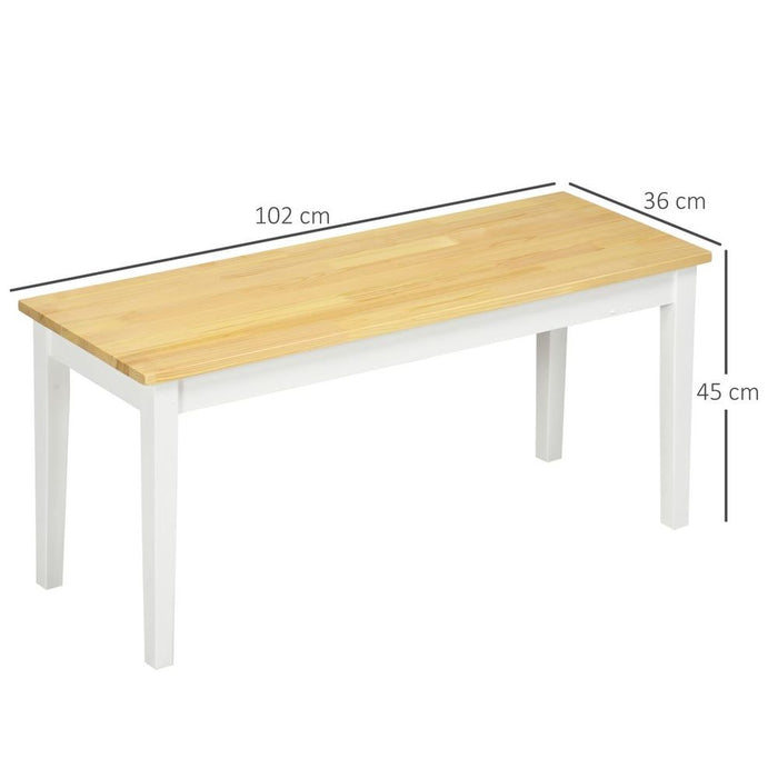 Premium Pine Wood Dining Bench - Natural Finish, Seats 2 - Versatile & Durable