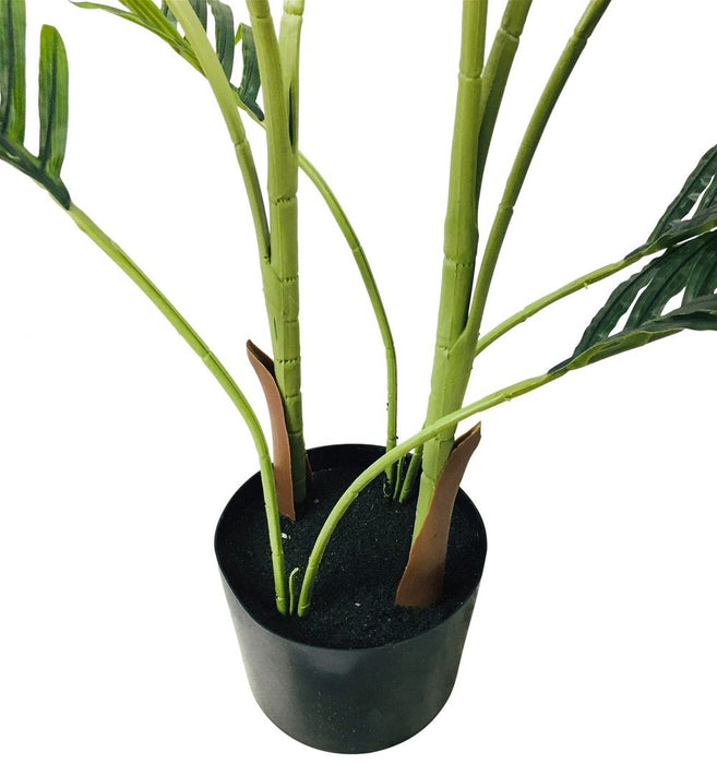 Realistic Artificial Palm Tree 110cm - Durable Pot, Adjustable Leaves - Indoor/Outdoor Use