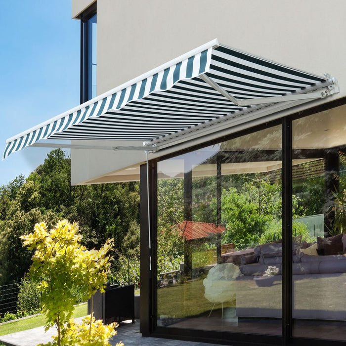 Durable 2.5m x 2m Manual Retractable Sun Shade Awning - Outdoor Patio Canopy Shelter