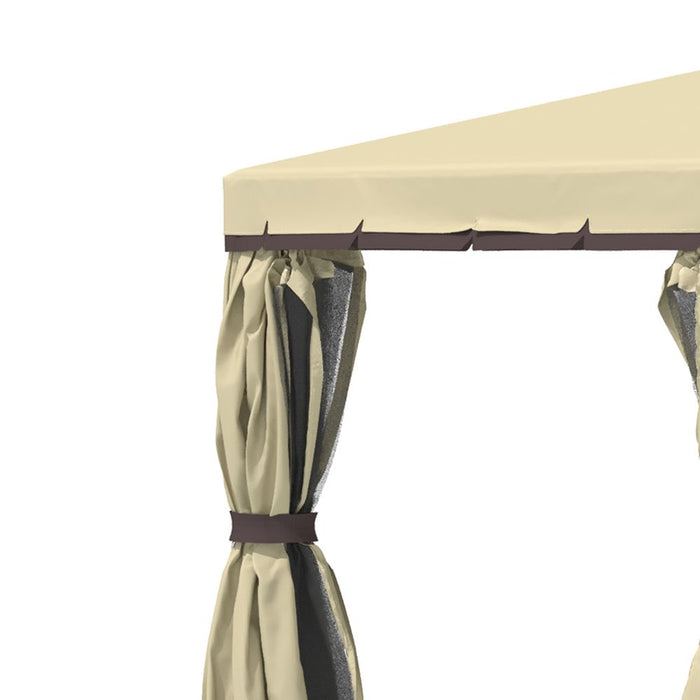 Premium 3x3m Patio Gazebo: Water Repellent Roof, Mosquito Net, Aluminium Frame - Beige