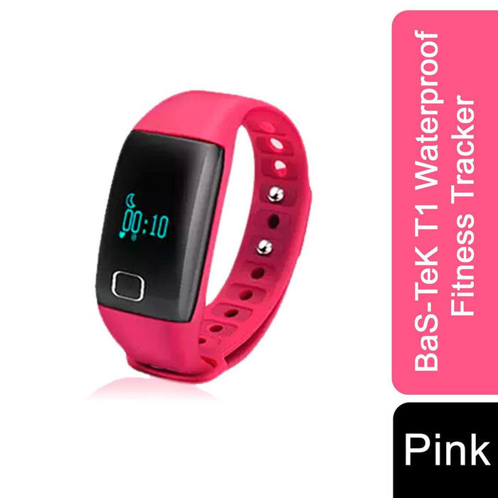 Premium Quality BaS-TeK T1 Waterproof Fitness Tracker - Pink