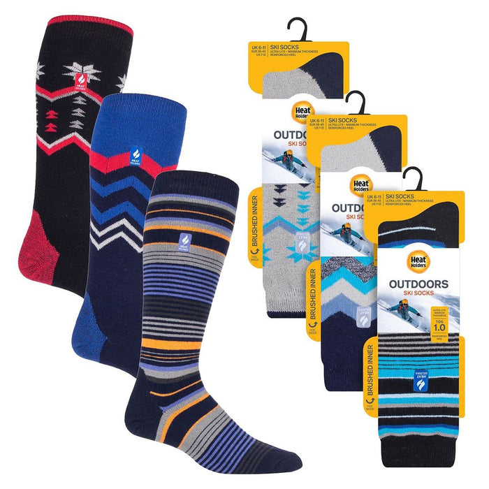 Heat Holders - Mens 3 PAIRS Ultra Lite Ski Socks