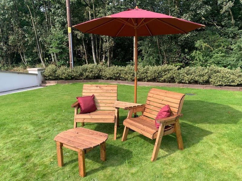 Premium British-made Grand Twin Angled Set + Coffee Table. High-quality, sustainable wood. Rustproof and rot-free. White glove delivery.