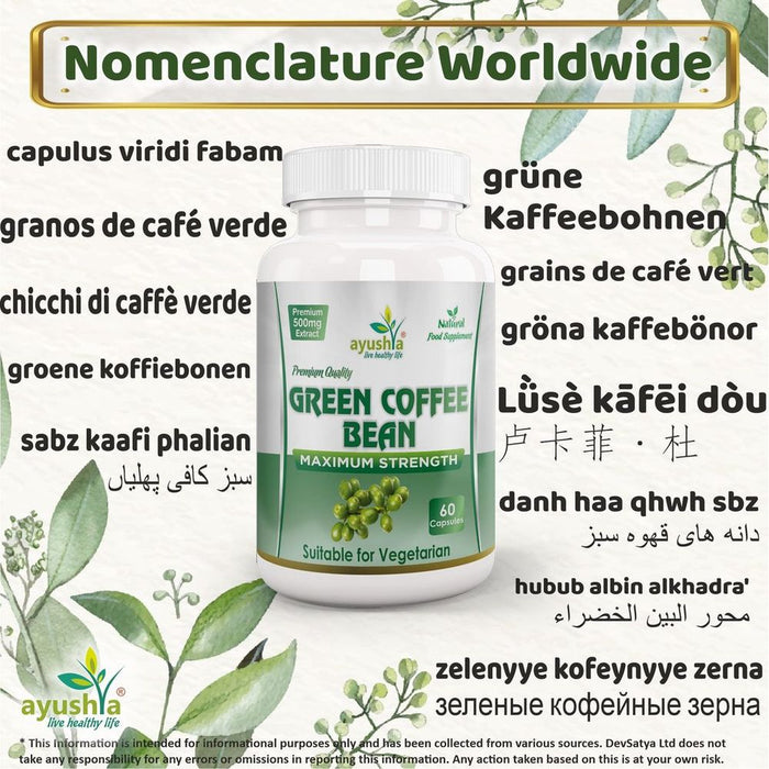 Organic Green Coffee Capsules - Pure Raw Extract for Weight Loss & Energy Boost