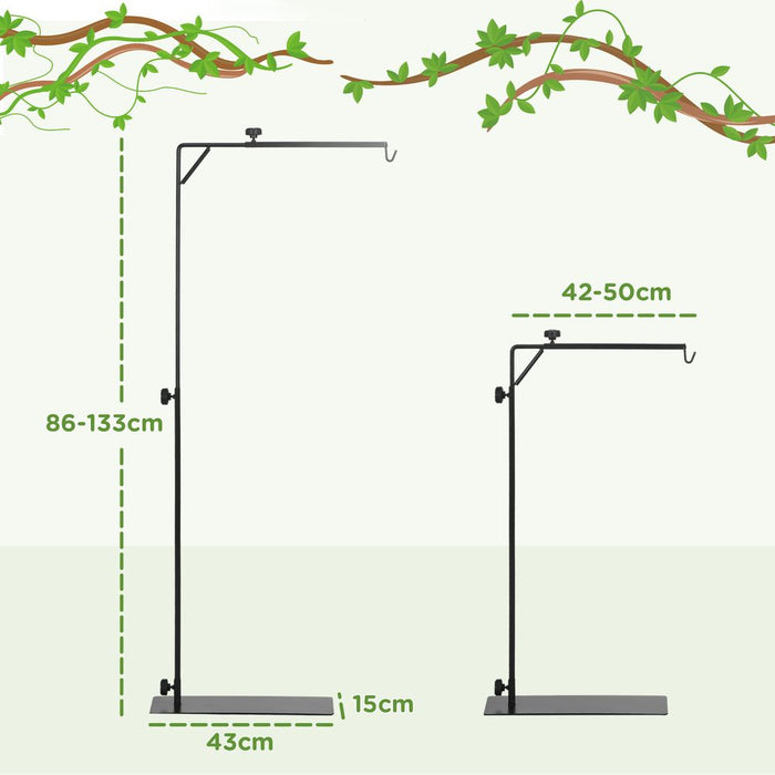 PawHut Reptile Lamp Stand: Adjustable Height, Stable Base, Versatile for Lizards & Snakes