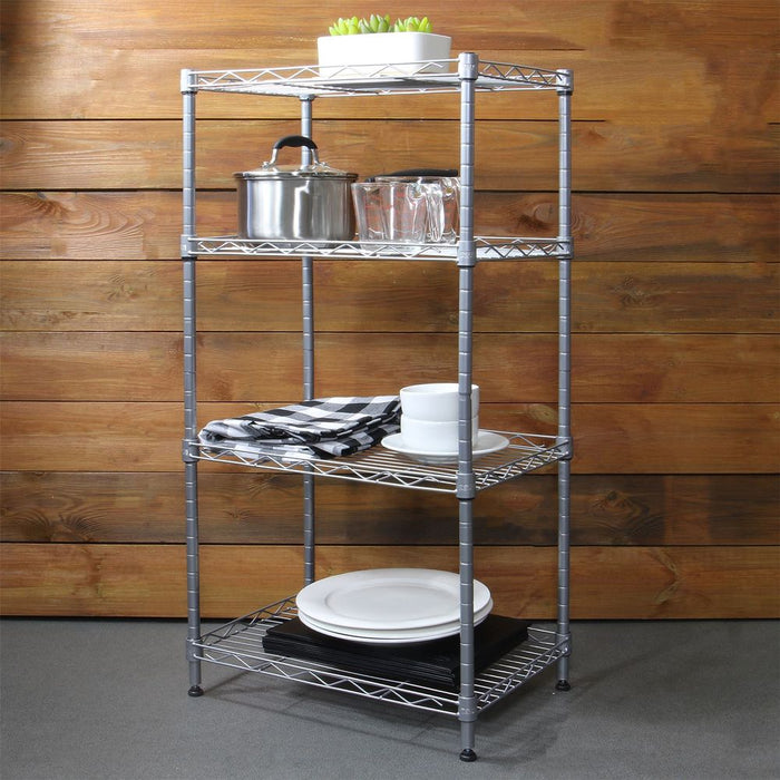 4 Tier Shelving Unit | M&W - Durable, Adjustable & Stylish | Perfect for Home Organization | 2 Year Warranty