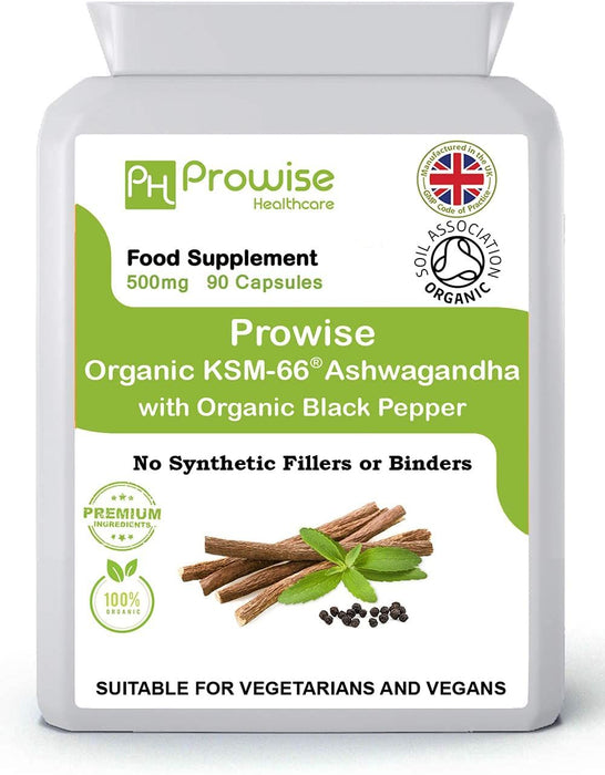 Highest Strength KSM-66 Ashwagandha w/ Organic Black Pepper 500mg 90 Caps