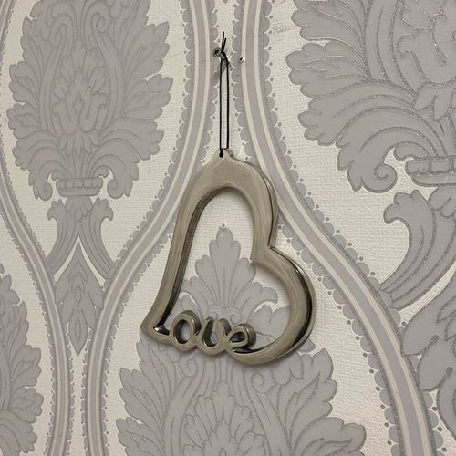 20CM NICKEL PLATED HANGING HEART