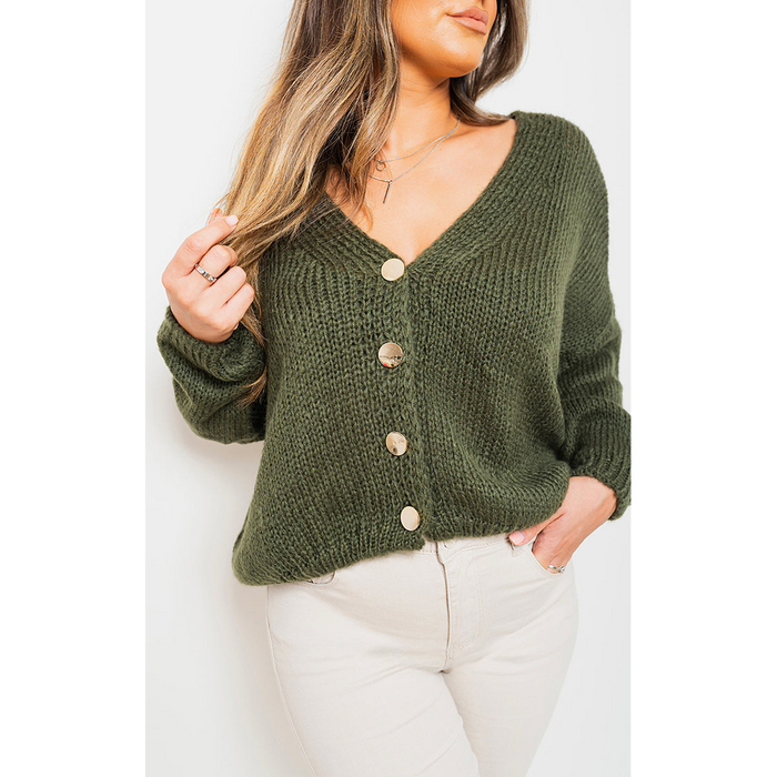 Diana V-Neck Button-Down Cardigan: Timeless Charm, Cozy Comfort, Versatile Style for Any Occasion