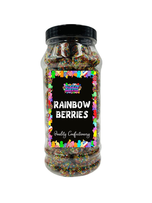 Rainbow Berries Gummy Sweets - Fruit Flavour Retro Gift Jar