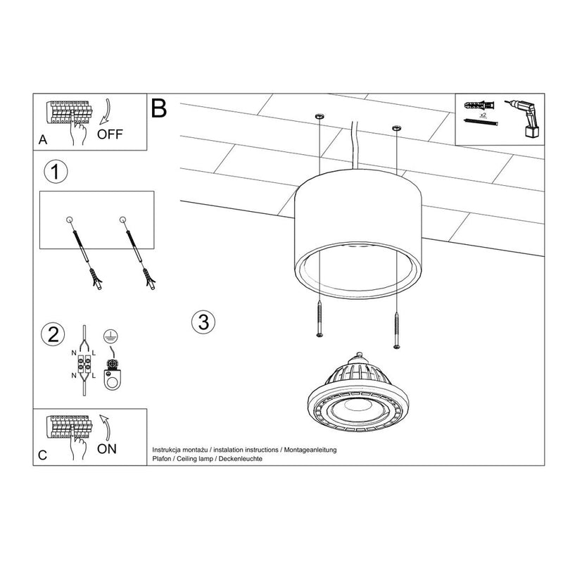 Industrial Concrete Ceiling Lamp - High-Quality and Stylish GU10 Design