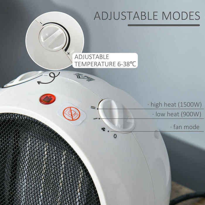Small Space Heater Ceramic Electric Heater with 3 Heating Mode