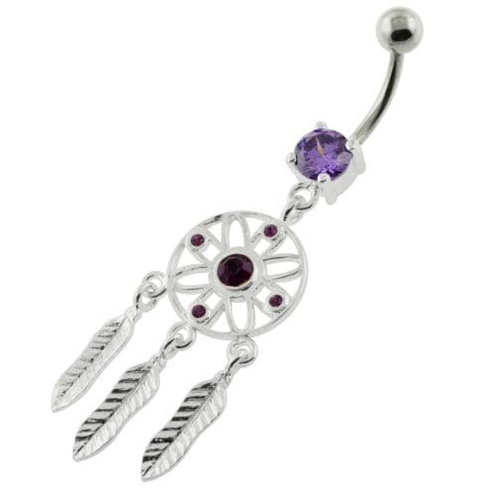 Flower Cut out Dream Catcher belly piercing