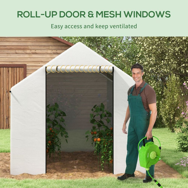 Premium Outsunny Tunnel Greenhouse - UV-Resistant PE Cover, Wide Door, 2x3(m), White - Extend Growing Season