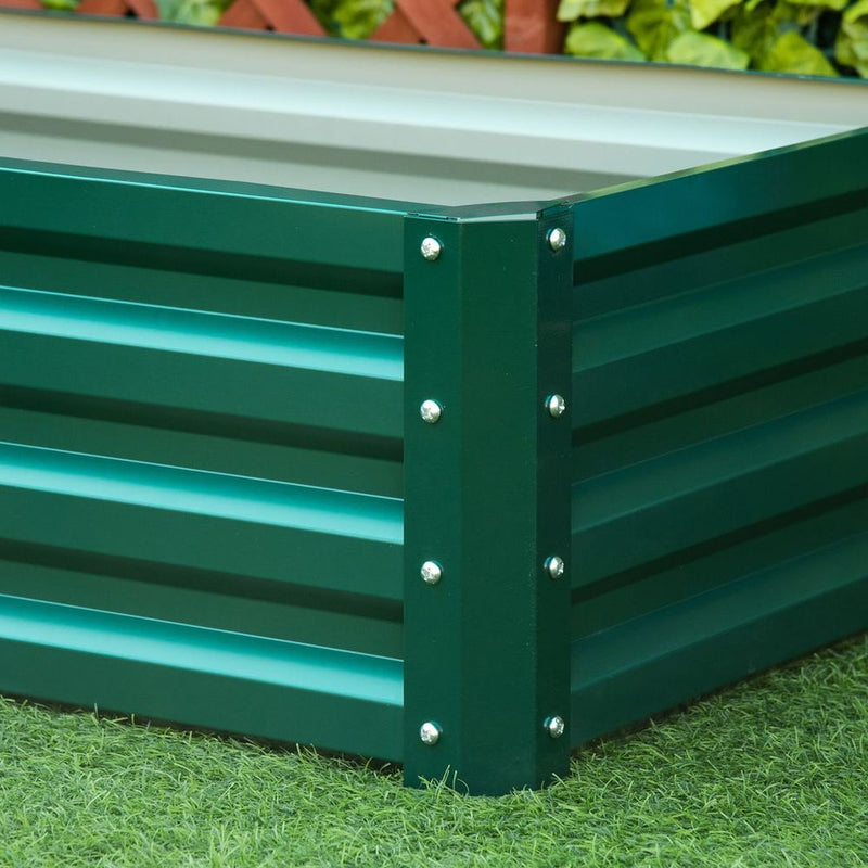 Steel Raised Garden Bed Planter - 120x60cm - Vegetables, Flowers, Green