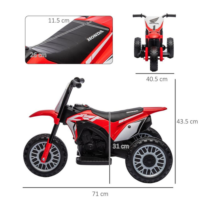 HOMCOM Honda CRF450RL Licensed 6V Kids Electric Motorbike with Horn - Red