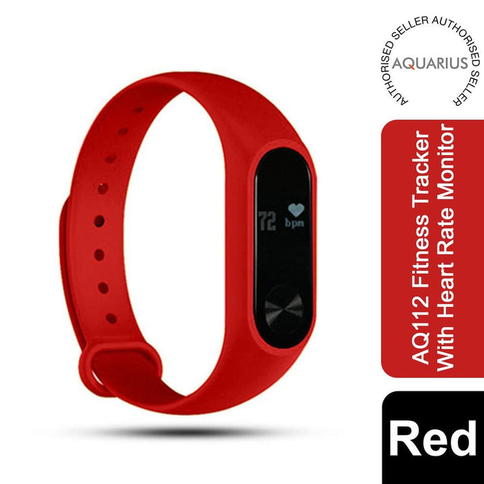 Aquarius AQ112 Fitness Tracker, Heart Rate Monitor, Red