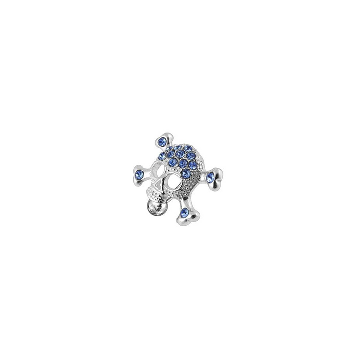 Crossbone Reverse Dangling Jewelled Belly Ring