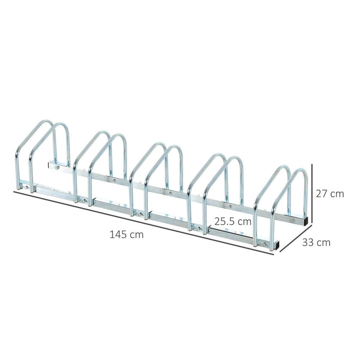 Bike Parking Rack: Locking Storage Stand Holder | Floor/Wall Mount | HOMCOM