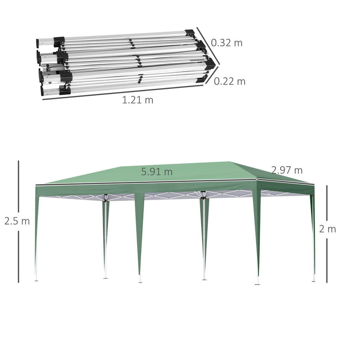 Premium Double Roof Pop Up Gazebo, Green, Heavy Duty - Best Quality