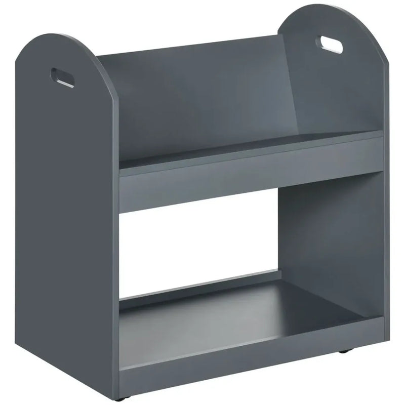 2-Tier Storage Shelves Kitchen Cart Shelf Unit Trolley with Wheels, Grey