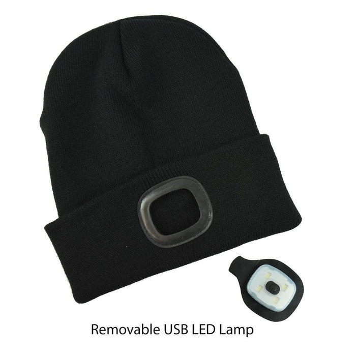 ASAB USB Rechargeable SMD LED Beanie Hat - Perfect for Night Walking, Camping, and More! (SEND AS LARGE LETTER)