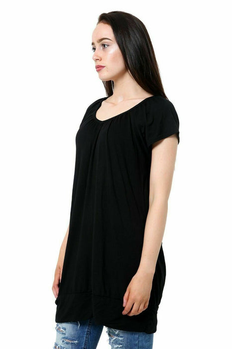 Ladies Short Sleeves Gathering Top