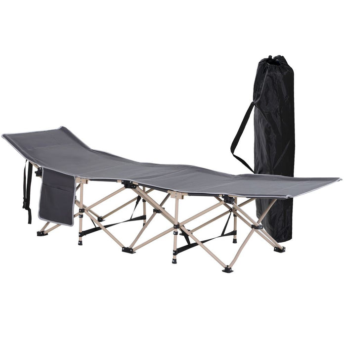 Outsunny Military Sleeping Cot - Portable, Durable, and Comfortable for Outdoor Camping - Grey