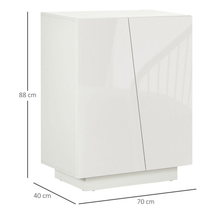 Premium High Gloss Bedroom Cabinet - White, Adjustable Shelves - Professional Seller