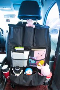 Deluxe Multi Pocket Hanging Car Back Seat Organiser - Black