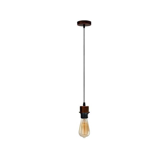 Industrial Rustic Red Pendant Light Fitting - Addable Lampshade - High-Quality E27 Holder - UK Compatible - PVC Cable.