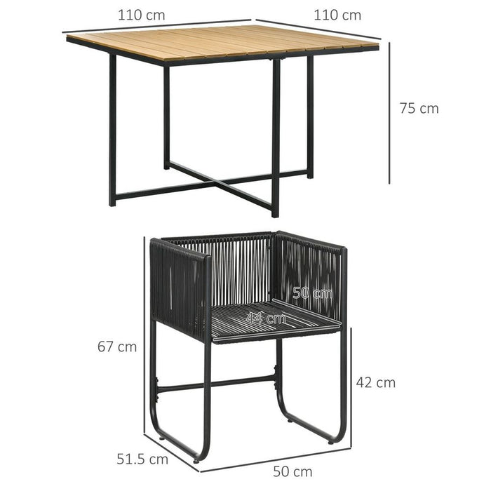 Premium 5-PC Rattan Dining Set: Stylish, Space-saving & Comfortable Outdoor Furniture