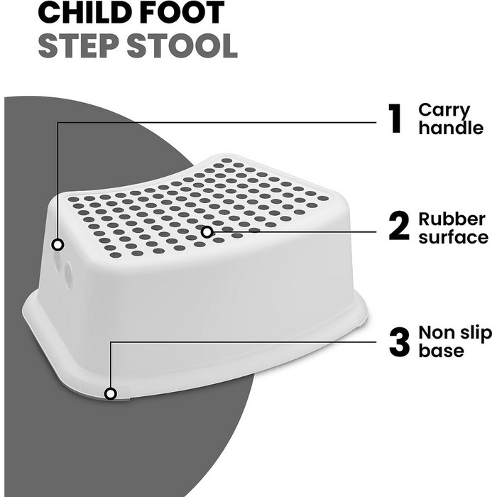 Sterun Plastic Child Foot Step Stool Anti-Slip Cover on Top For Children Practical Non-Slip Toilet Step | Toilet Steps For Toddlers | Step Stool | Toddler Step Stool | Toilet Seat & Step (Grey)