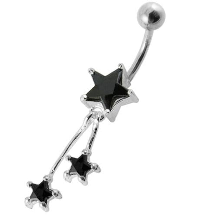 Jeweled Stars Dangling Belly Ring