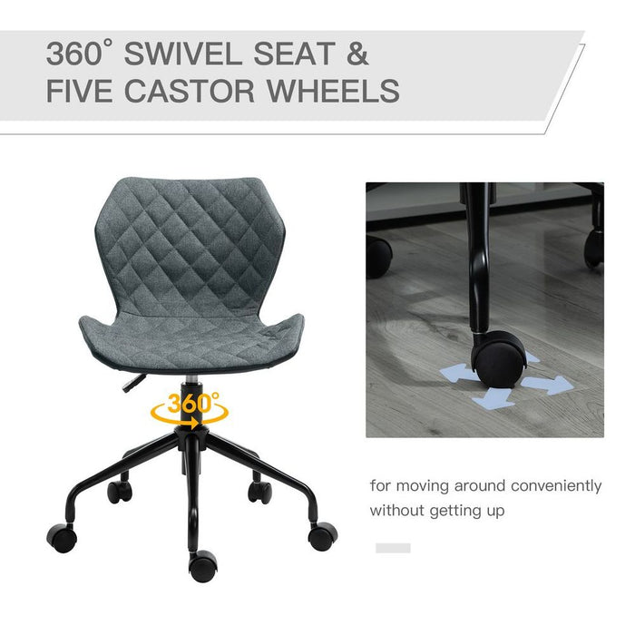 Premium Swivel Home Office Chair | Adjustable Height | Nylon Wheels | Linen Grey