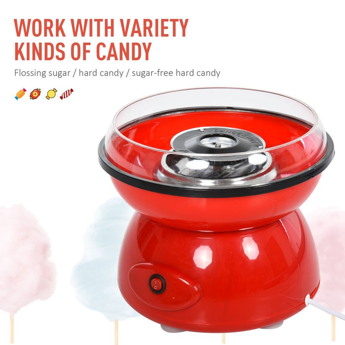 450W Non-Stick Stainless Steel Candyfloss Machine Red