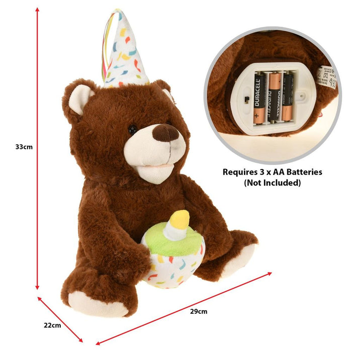 Animated Singing Birthday Teddy Bear - High Quality Plush, Moving Head, Sings Happy Birthday - Perfect Gift