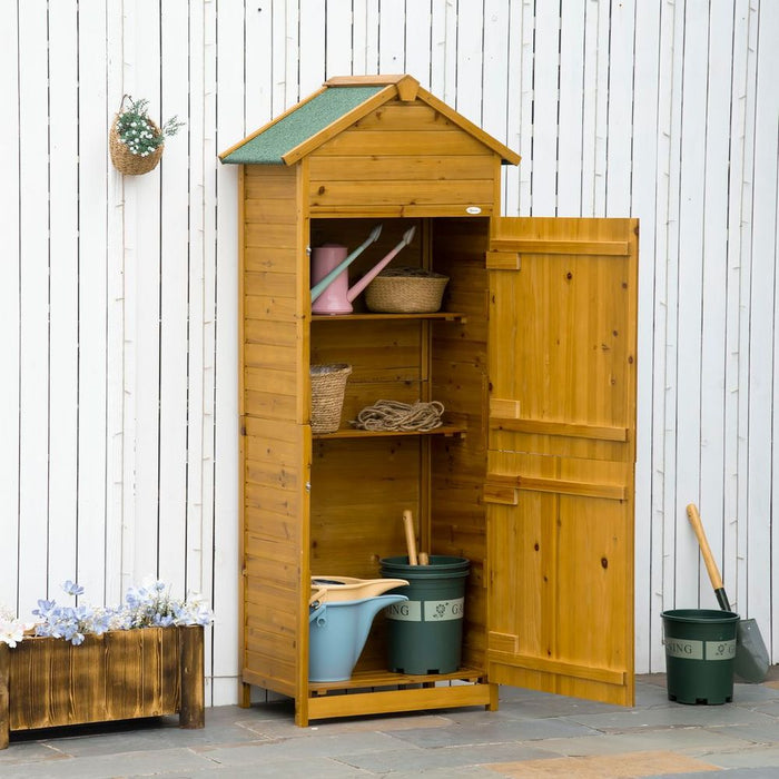 Premium Wooden Garden Storage Shed Tool Cabinet - Lockable Doors, Weather-Resistant, High-Quality - 191.5x79x49cm