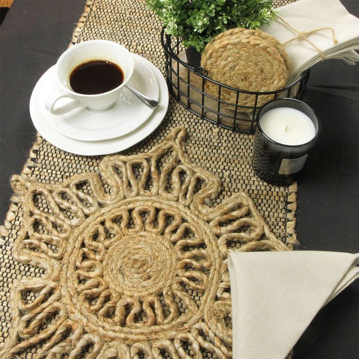 Premium Quality 36x36cm Natural Jute Star Placemats - Set of 2