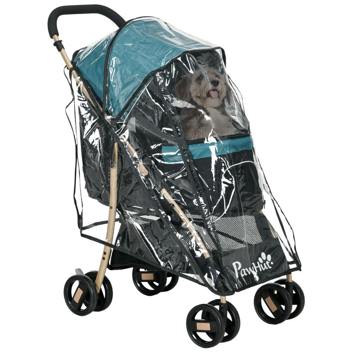 PawHut Pet Stroller - XS/S Dogs - Rain Cover - Dark Green