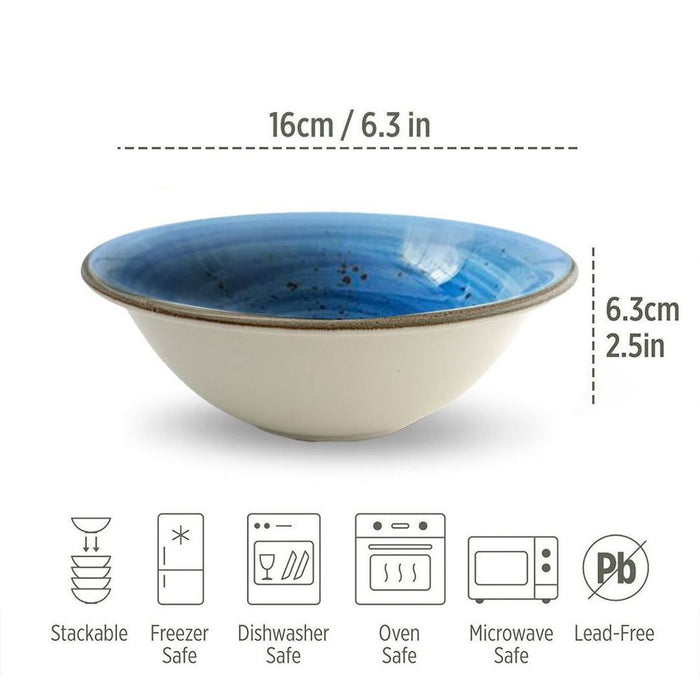 Porcelain Soup-Cereal Bowl Pebble Marine Blue 16cm